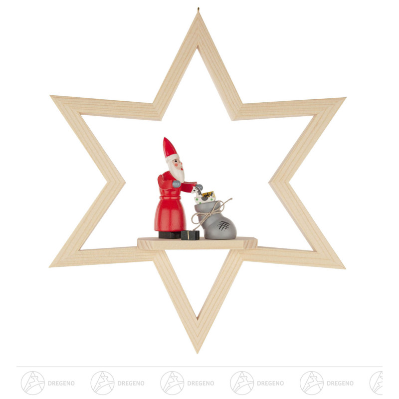 Behang Stern mit Weihnachtsmann 24cm