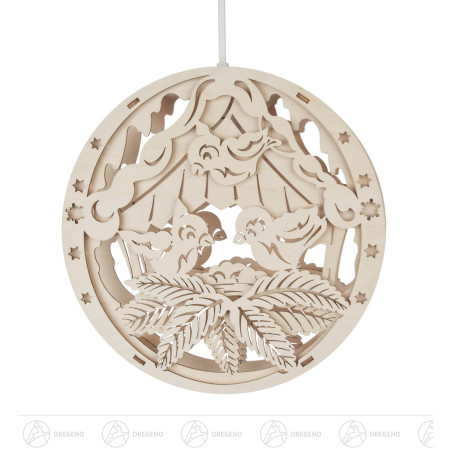 Fensterbild Vogelhäuschen elektr. Beleuchtung 25cm