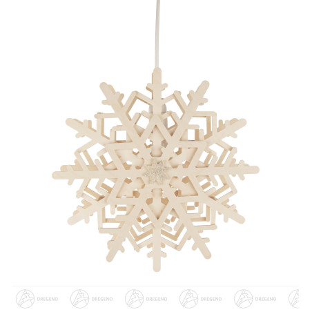 Fensterbild Schneekristall mit elektrischer Beleuchtung 29cm