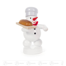 Schneemann Bäcker mit Brot 8cm