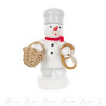 Schneemann Bäcker mit Brötchenkorb und Brezel 8cm