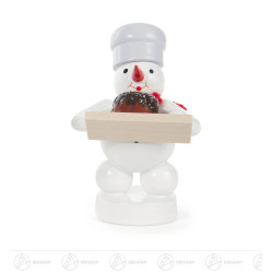 Schneemann Bäcker mit Torte...
