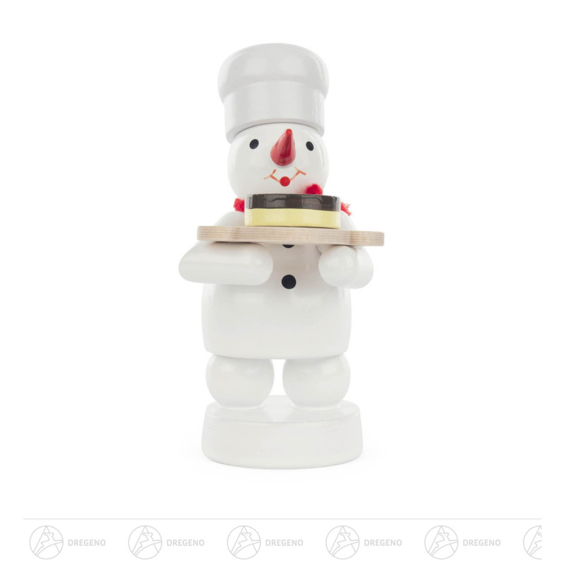 Schneemann Bäcker mit Torte 8cm