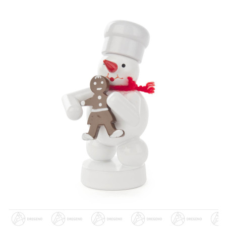 Schneemann Bäcker mit Pfefferkuchenfrau 8cm