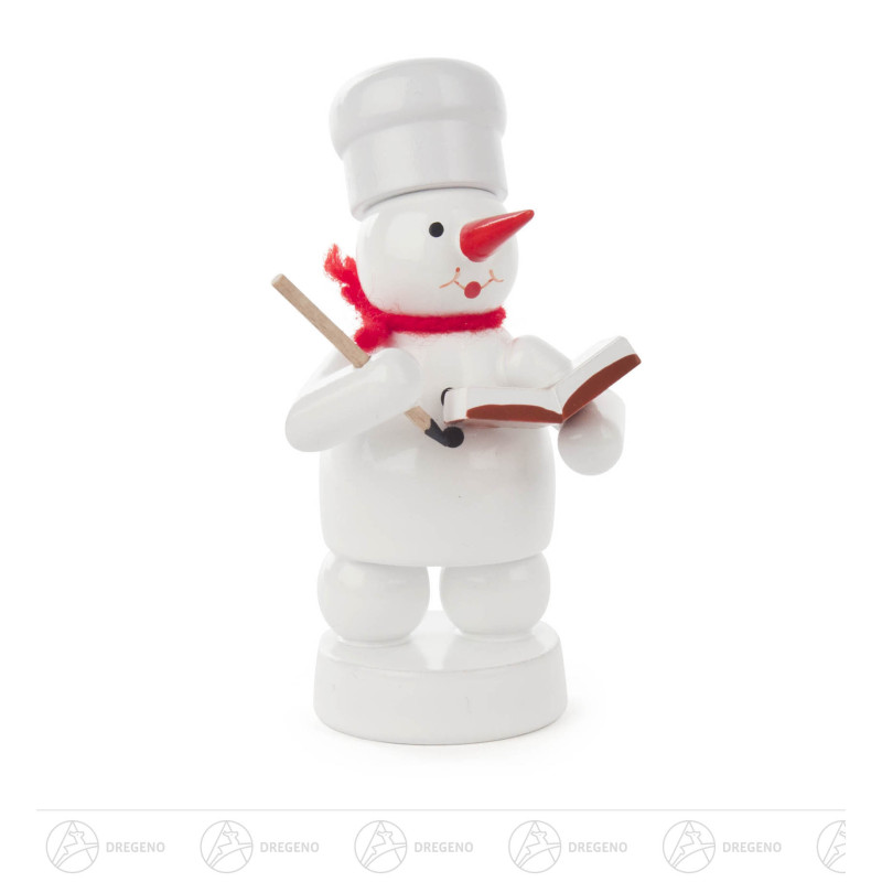 Schneemann Bäcker mit Rezepte-Buch 8cm