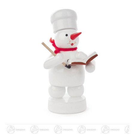 Schneemann Bäcker mit Rezepte-Buch 8cm