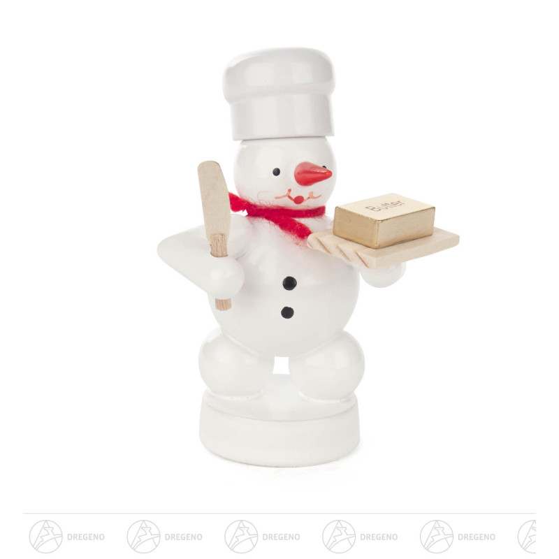 Schneemann Bäcker mit Butter 8cm