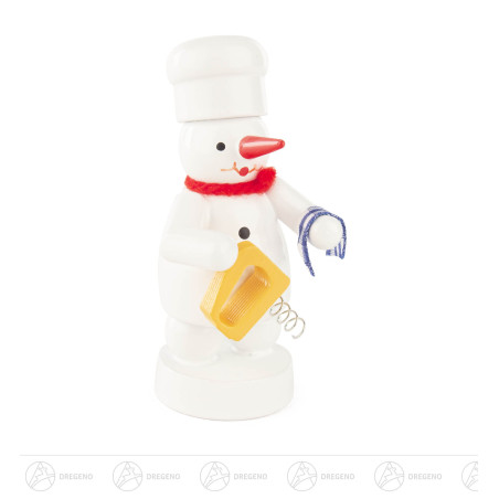 Schneemann Bäcker mit Rührgerät 8cm