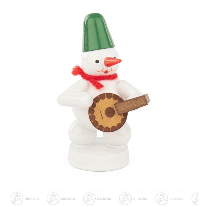 Schneemann mit Laute 8cm