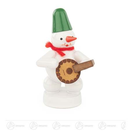 Schneemann mit Laute 8cm