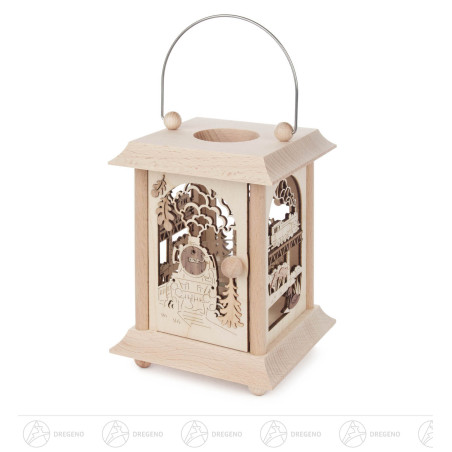 Tischlaterne Eisenbahn mit Glaseinsatz für Teelicht oder Votivkerze 17cm