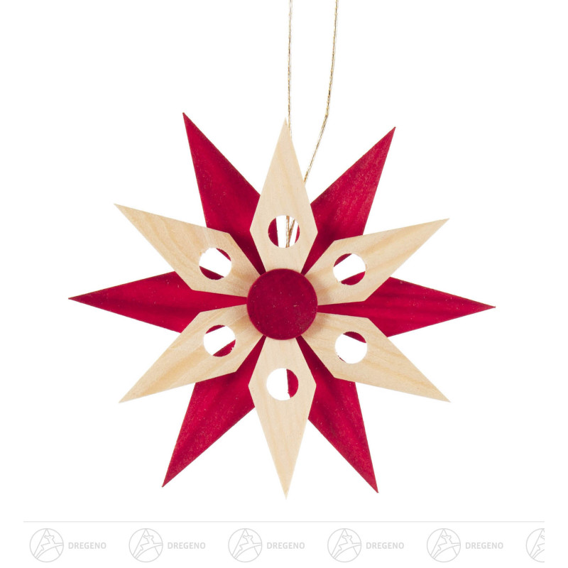 Behang Spanstern rot/natur (4) 8cm