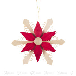 Behang Spanstern rot/natur 9cm