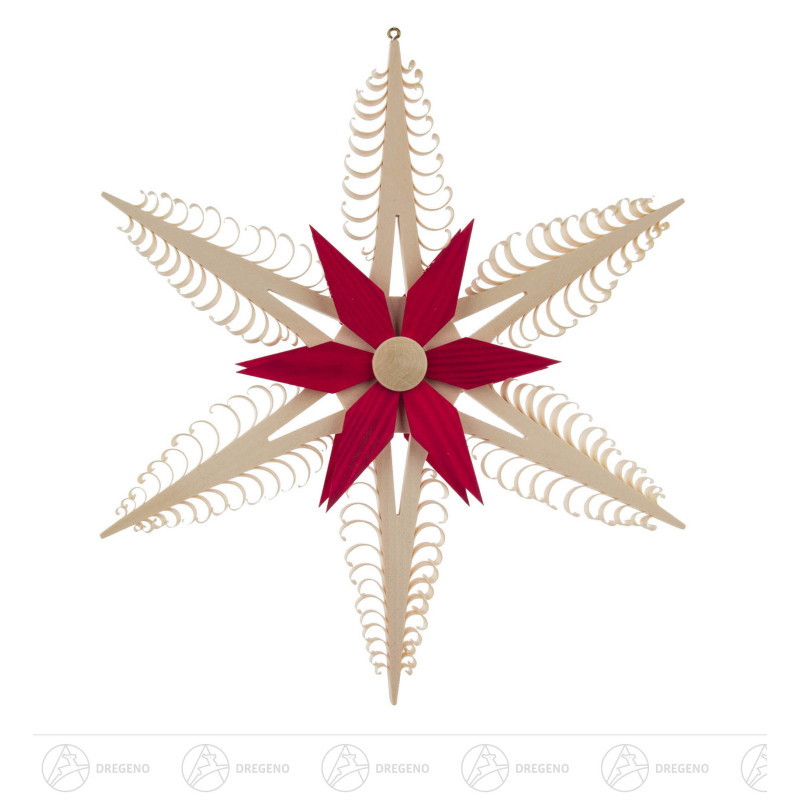 Behang Spanstern rot/natur 24cm