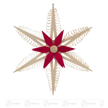 Behang Spanstern rot/natur 24cm