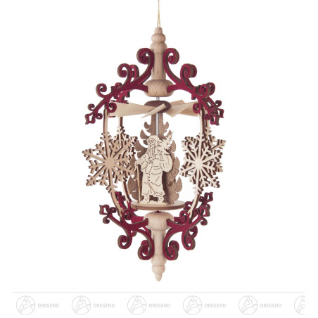 Wärmespiel Rollspan Kristall/Weihnachtsmann, zum Hängen 11cm