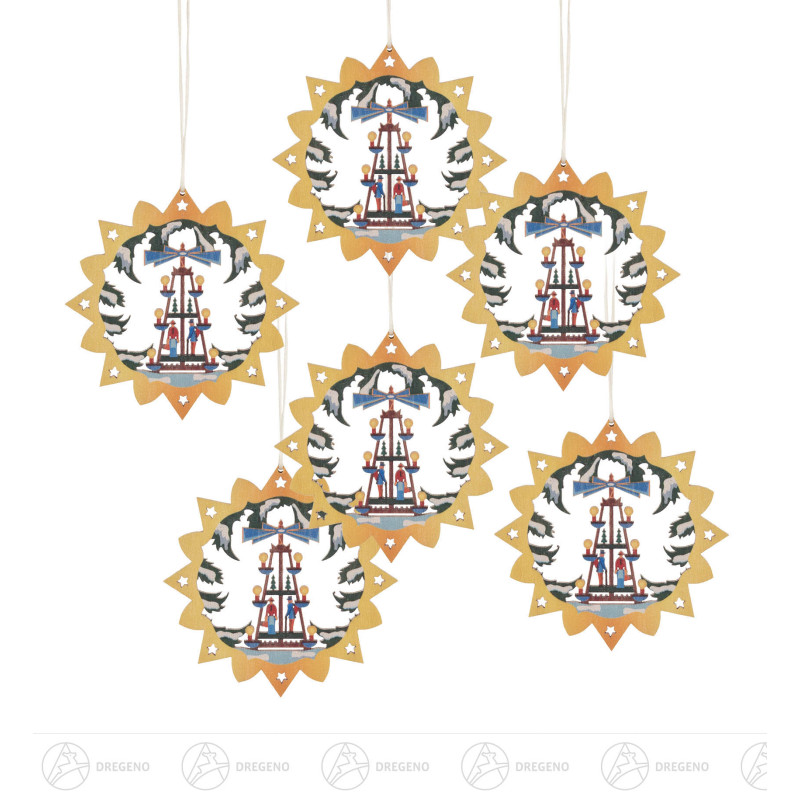 Behang Pyramide bunt (VE 6) 6cm