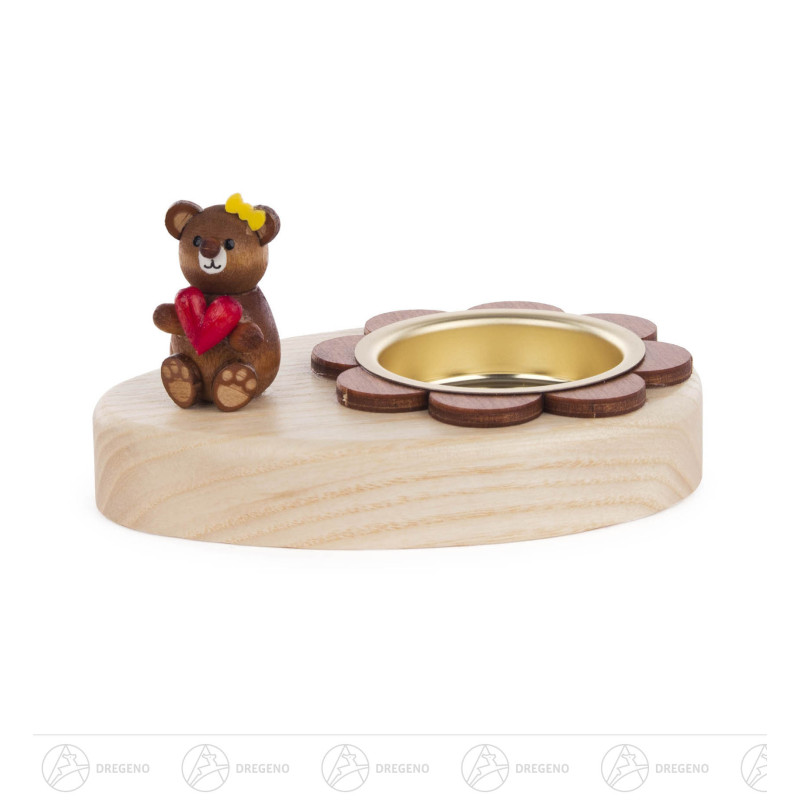 Teelichthalter Teddy mit Herz 6cm