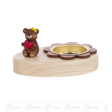 Teelichthalter Teddy mit Herz 6cm