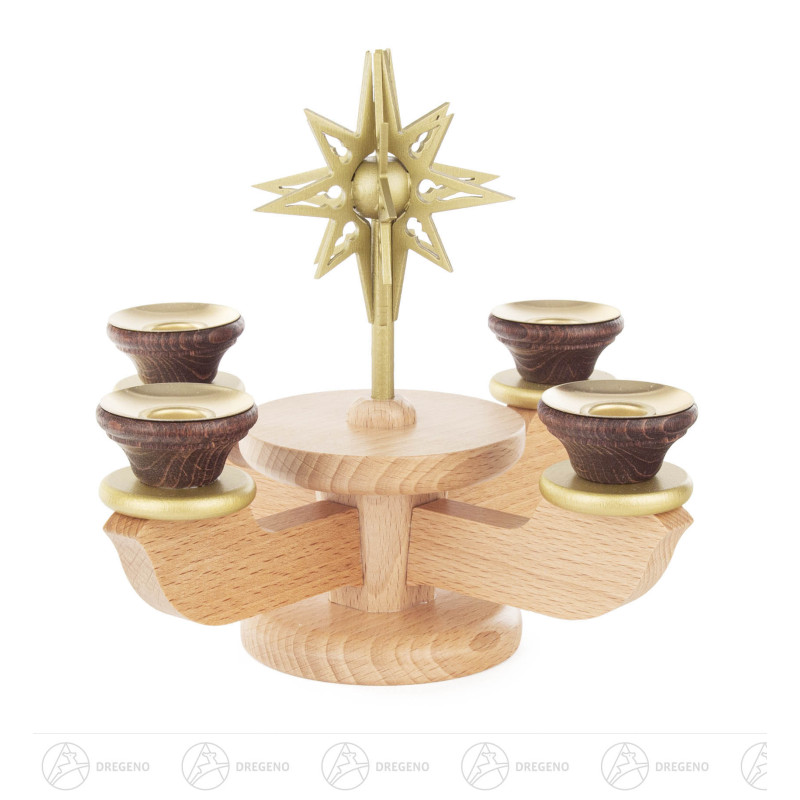 Adventsleuchter klein natur für Kerzen d14mm 18cm