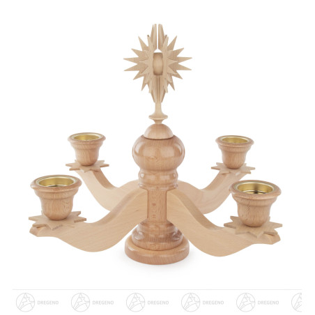 Adventsleuchter mit Stern natur groß für Teelichte 30cm