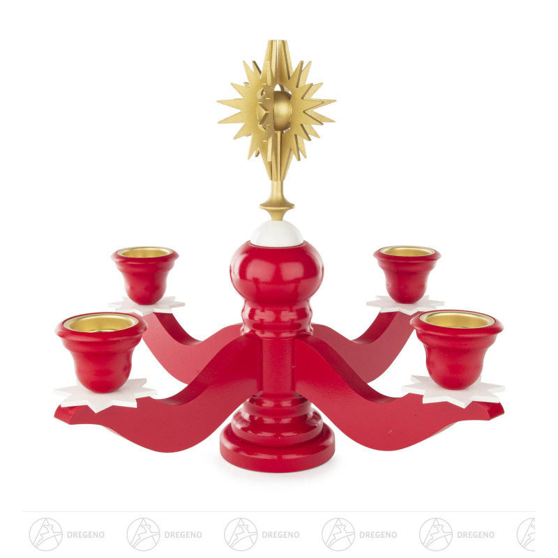 Adventsleuchter mit Stern rot groß für Teelichte 30x40cm
