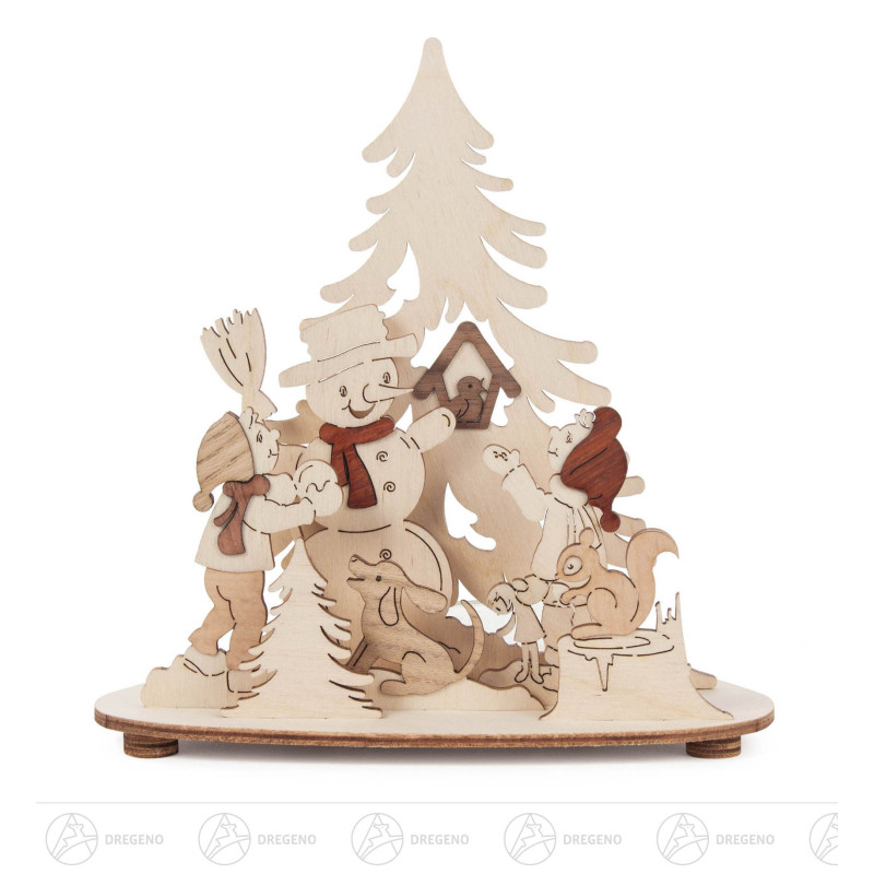 Teelichthalter mit Winterkindern, 5 Ebenen 14xm