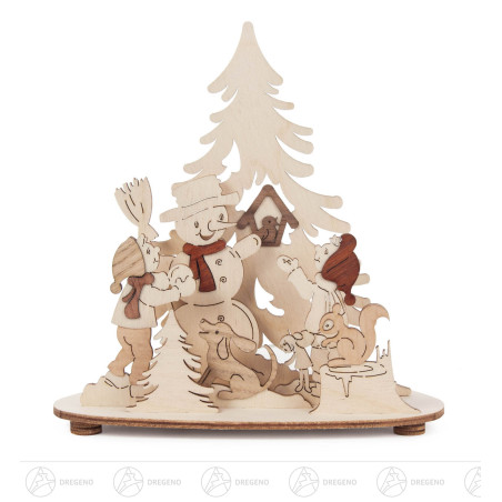 Teelichthalter mit Winterkindern, 5 Ebenen 14xm