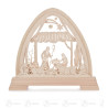 Gotischer Bogen mit Christi Geburt LED Beleuchtung 37x40cm