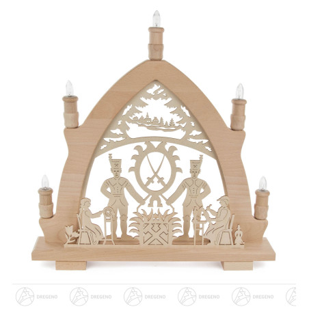 Leuchterbogen mit Bergleuten elektrisch beleuchtet 43x42cm