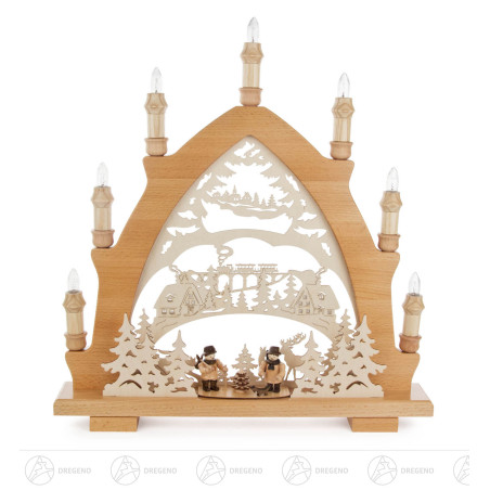 Leuchterbogen, Motiv Wald elektrisch beleuchtet 43x42cm