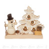 Kleiner Tannenbaum mit Schneemann und LED-Beleuchtung 19x23cm