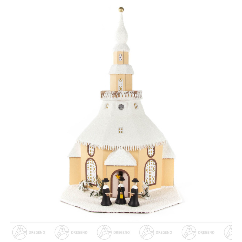 Lichterhaus Seiffener Kirche, elektr. Beleuchtung 46cm