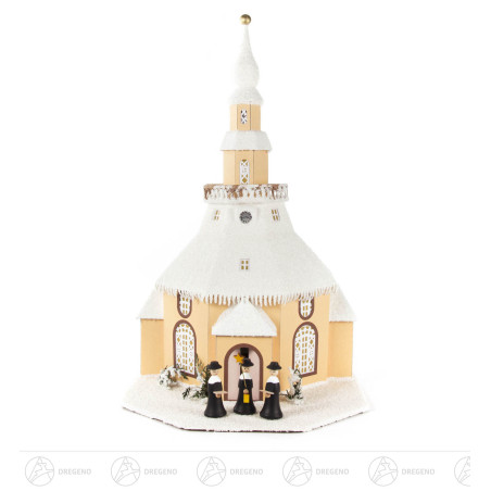 Lichterhaus Seiffener Kirche, elektr. Beleuchtung 46cm