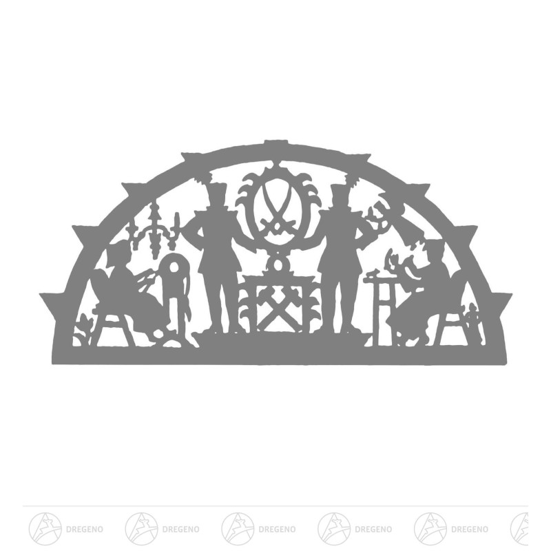 Laubsägevorlage für 9 Kerzen Motiv Bergmann 63 x 32cm