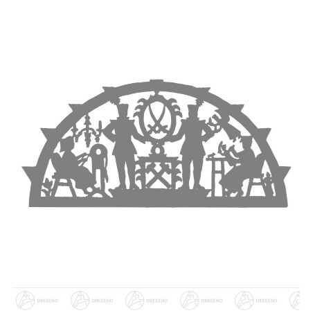 Laubsägevorlage für 9 Kerzen Motiv Bergmann 63 x 32cm