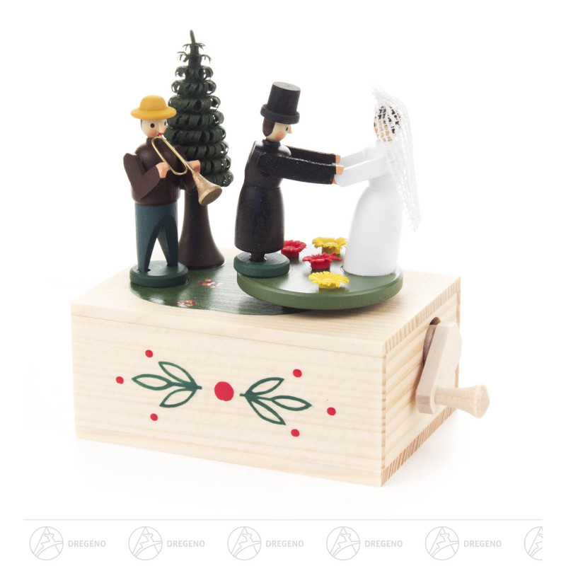 Klimperkästchen Hochzeitspaar Melodie: Hochzeitsmarsch 9cm