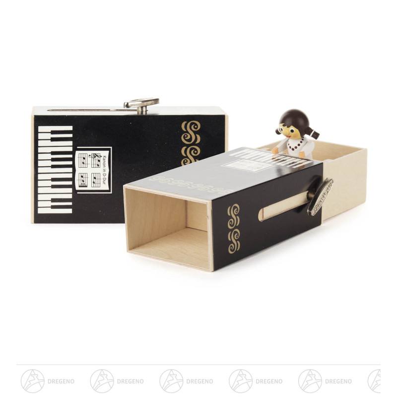 Schiebebox Piano-Box mit Mädchen Melodie: Kanon in D-Dur 6cm