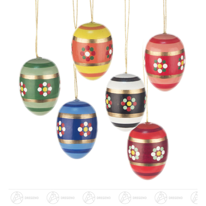 Behang Ostereier mit Blumen (6) 3cm