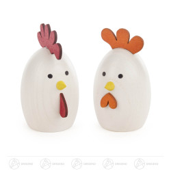 Hahn und Henne, farbig 6cm
