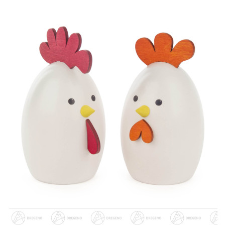 Hahn und Henne groß, farbig 6cm