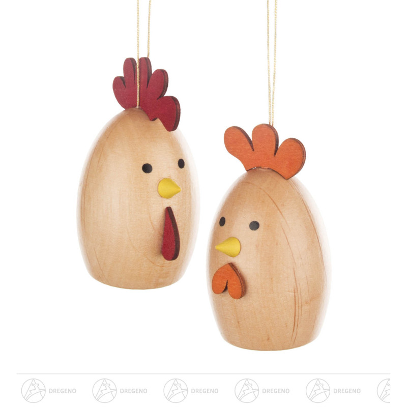 Behang Hahn und Henne, natur 6cm