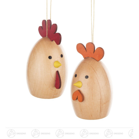 Behang Hahn und Henne, natur 6cm