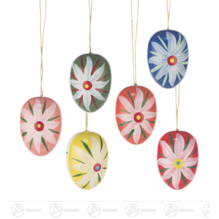 Behang Ostereier mit Blumen (6) 3cm