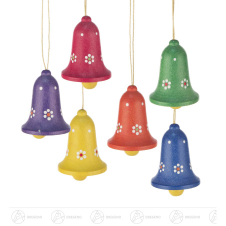 Behang Glocken (6)bemalt 4cm