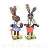 Hasenpaar mit Ei, Schirm und Pfeife 7cm