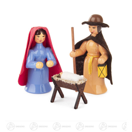 Krippefiguren farbig (3) Maria,Joseph,Krippe mit Kind 6cm