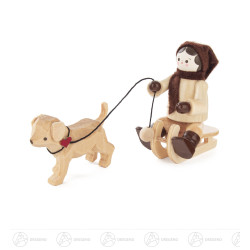 Mädchen mit Hundeschlitten 6cm