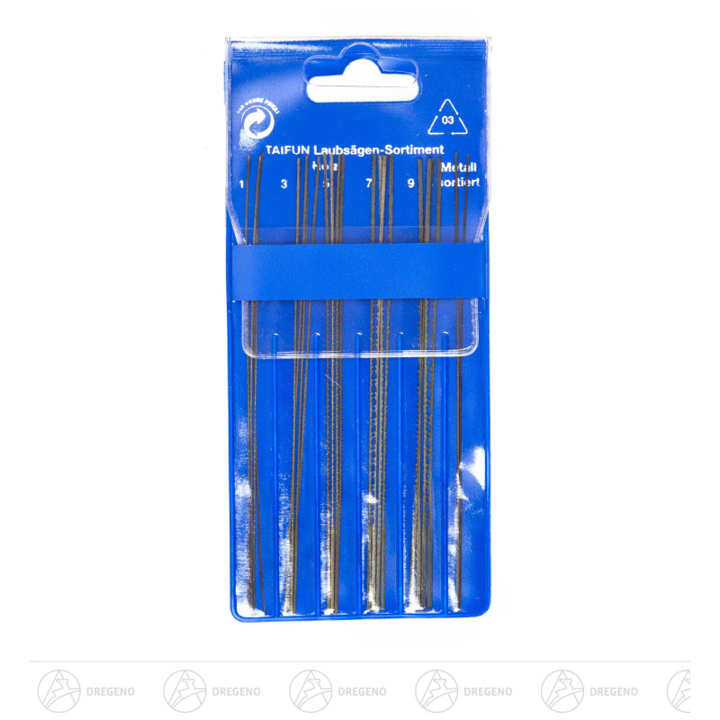 Laubsägeblätter Sortiment 130 mm je 4x in Stärken 1, 3, 5, 7, 9 + 2 x für Metall