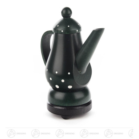 Räucherfigur Kaffeekanne grün 13cm